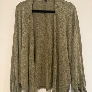 Bobeau Olive Green Open Front Cardigan